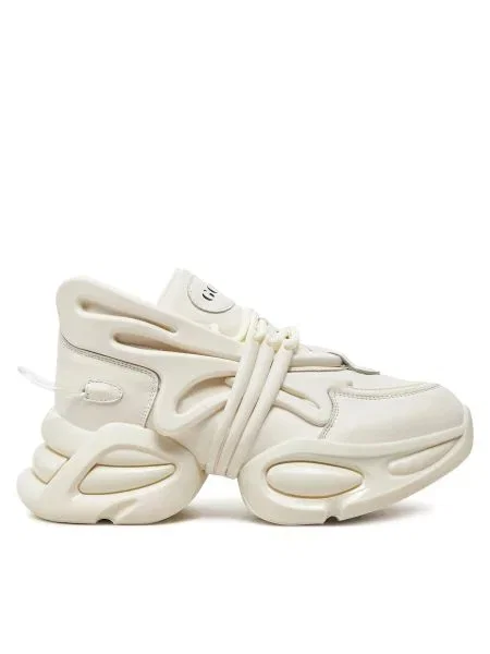 Кожени маратонки GOE бежово WHITE бяло