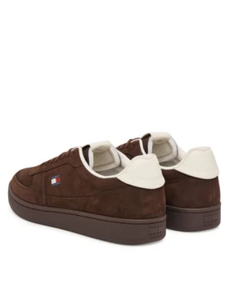 Sneakersy Tommy Jeans Archive Nubuck Court Tmavo hnedá