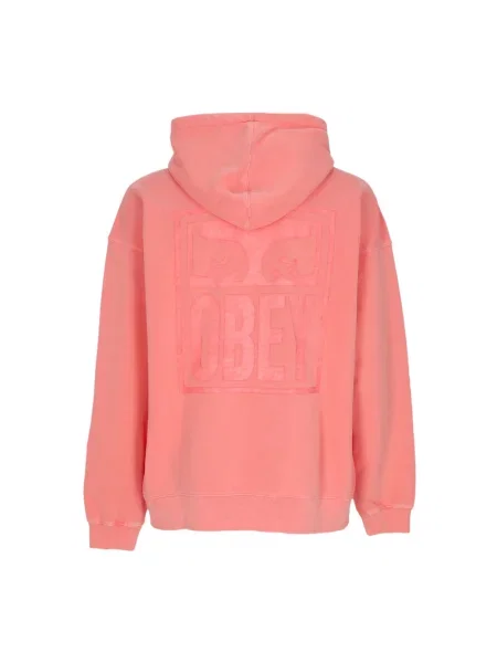Bluza z kapturem Obey z kapturem różowa