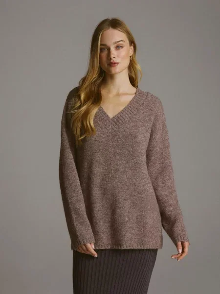 Светр DIVERSE світло-коричневий нейлон/поліестер коричневий