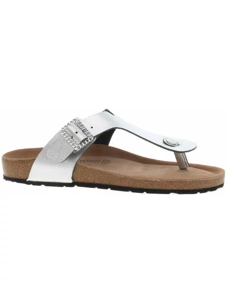 Pantofle Marco Tozzi stříbrné