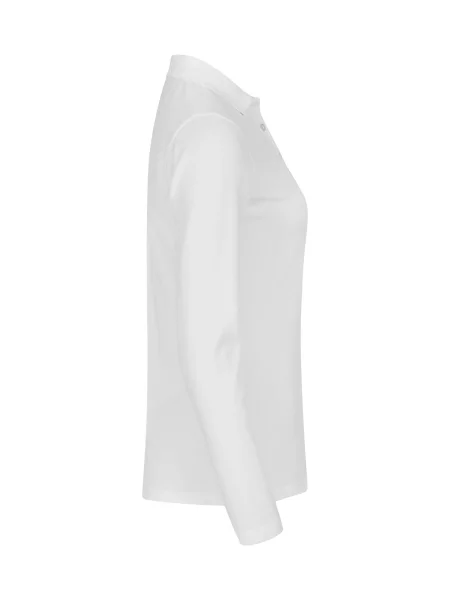 Clique Stretch Premium Polo L/S – z – White biała