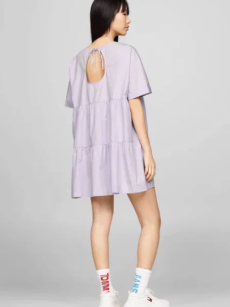 Джинсова сукня Tommy Jeans з попліну а-силуету