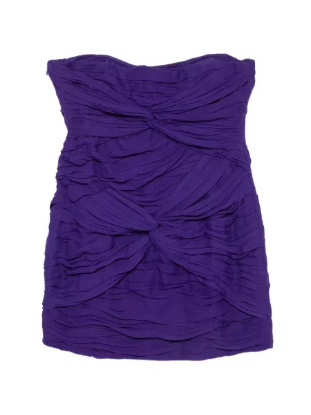 Rochie mini Blumarine cu volane fără bretele violet