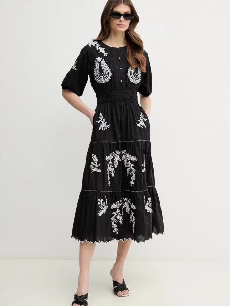 Pepe Jeans rochie din DESTINY DRESS midi evazati negru