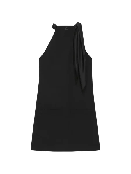 Rochie mini Courreges cu autograf negru