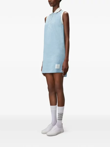 Rochie mini Thom Browne fără mâneci albastru