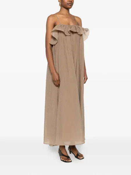 Rochie maxi Eleh cu volane de costum cu bretele
