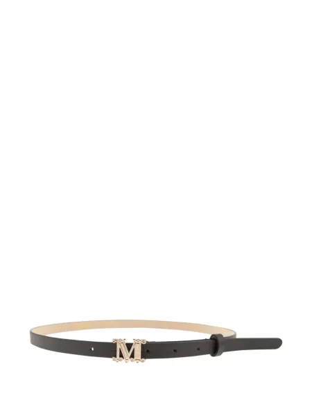 Cu centură curea Max Mara din piele negru