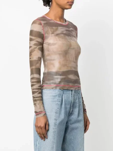 Dugo top Diesel tie-dye veze smeđa