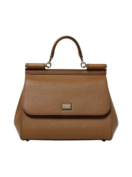 Torebka Dolce And Gabbana skórzana brązowa