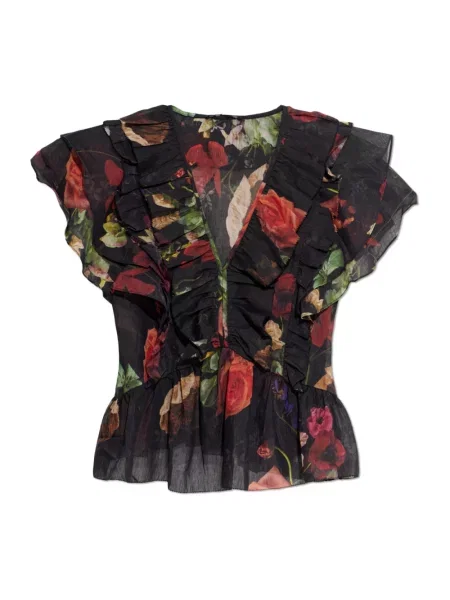 Lniana bluzka Allsaints czarna