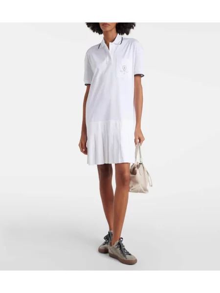 Rochie Brunello Cucinelli plisată de costum alb