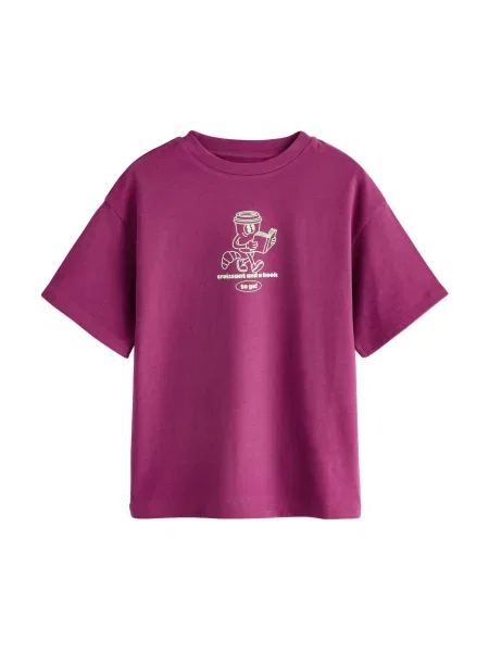 Next Tricou verde mentă / burgundy roșu