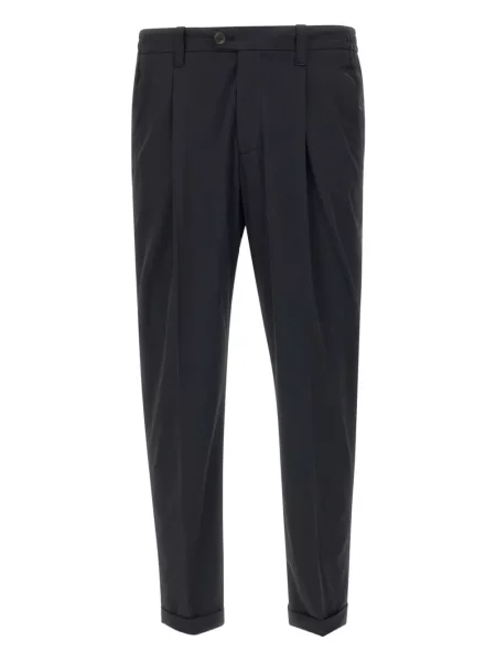 Plisované kalhoty Devore černé