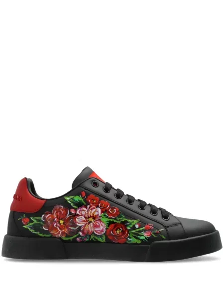Sneakerși Dolce & Gabbana cu model floral cu imagine negru