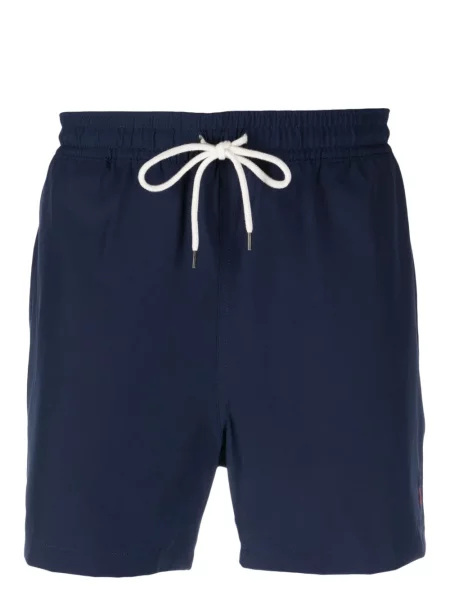 Slip de baie Polo Ralph Lauren cu broderie de mătase de costum negru