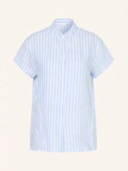 Robert Friedman Bluzka Lniana blau biała