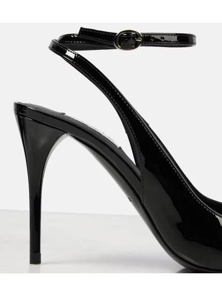 Pantofi cu toc Alaïa din piele de lac negru