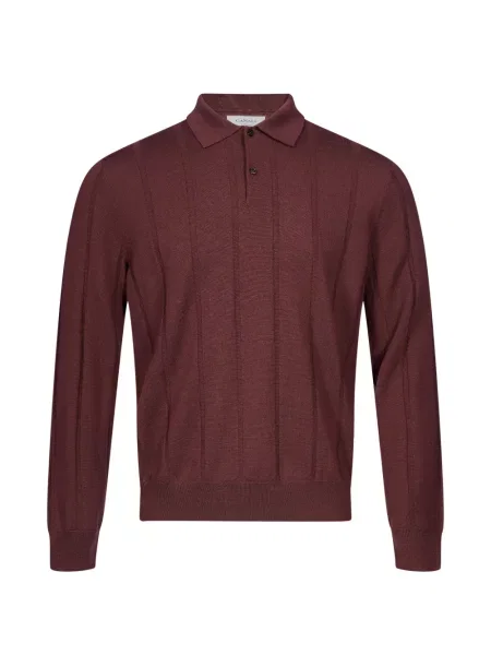 Tricou polo Canali tricotate roșu