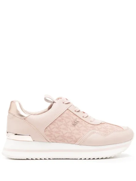 Sneakerși Michael Kors cu platformă din jacard roz