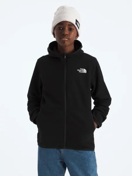 Дитяча Флісова кофта The North Face TEEN GLACIER FZ HOODIE чорний