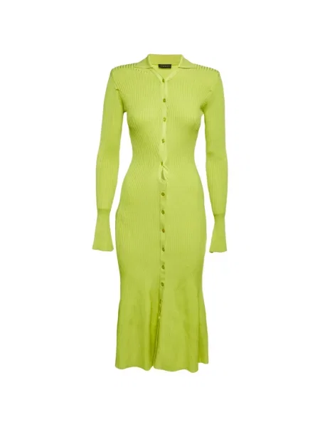 Rochie midi David Koma tricotate verde
