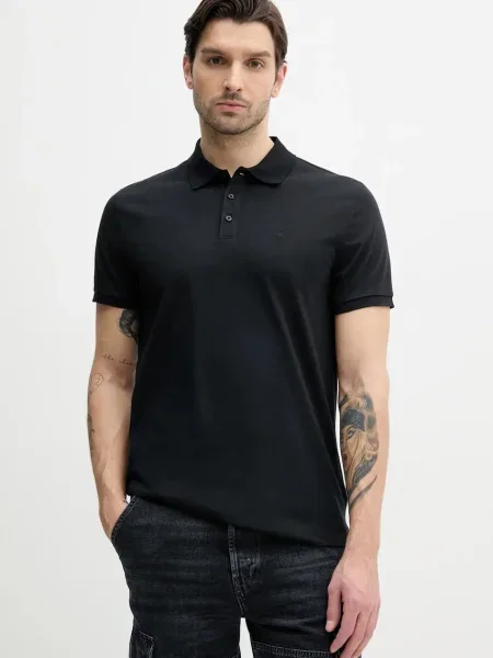 Koszulka polo Calvin Klein Jeans klasyczna czarna