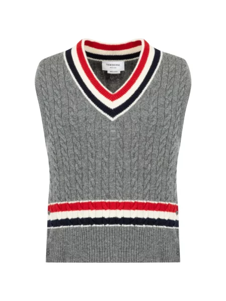Vestă Thom Browne de lână gri