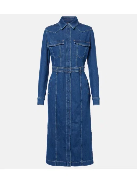 Sukienka jeansowa 7 For All Mankind garniturowa niebieska