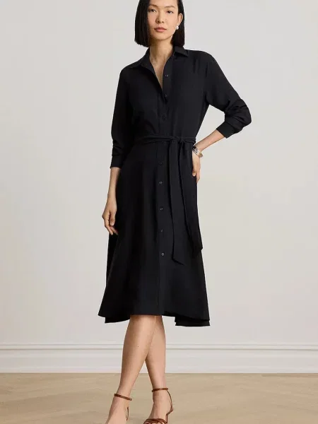 Lauren Ralph Lauren rochie evazată negru