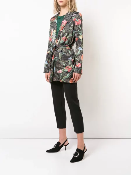 Geacă Off-white cu model floral alb