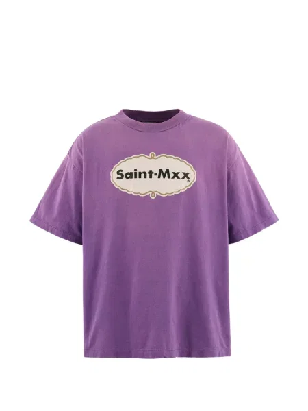Scurt tricou Saint Mxxxxxx cu imagine violet