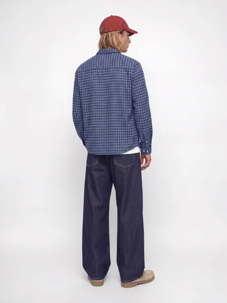 Сорочка в клітинку JACK & JONES FREDERIKSBERG FLANNEL SHIRT L/ синій/блакитний синя