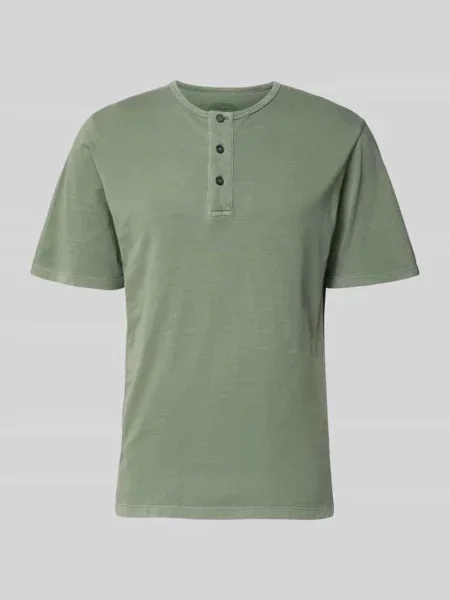T-shirt z okrągłym dekoltem i listwą guzikową Jack & Jones Premium