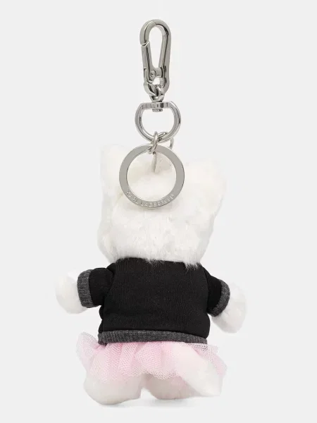 Karl Lagerfeld Prívesky na kľúče Ikon Choupette Plüschtier-Schlüsselanhänger biela