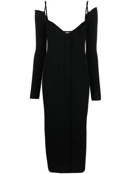 Rochie Philosophy Di Lorenzo Serafini tricotate cu decolteu în V de costum negru