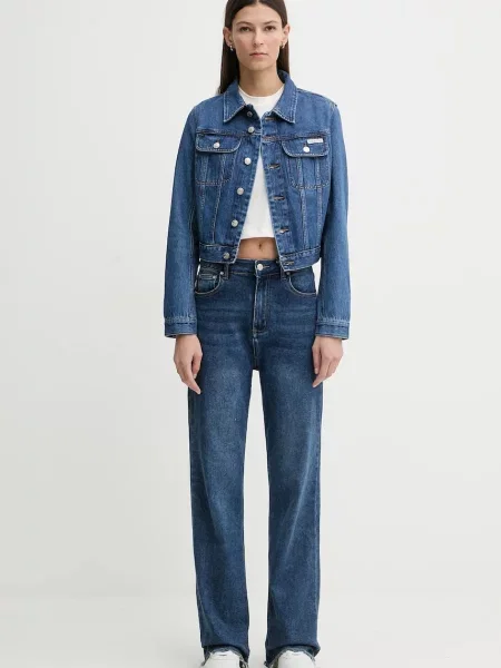 Calvin Klein Jeans kurtka jeansowa przejściowa niebieski