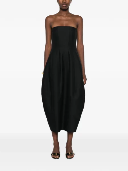 Rochie maxi Khaite fără bretele negru