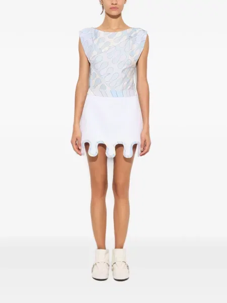 Top Pucci de mătase cu imagine albastru