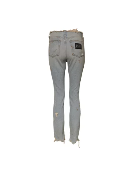 Jeansy skinny Dolce And Gabbana z wysoką talią niebieskie