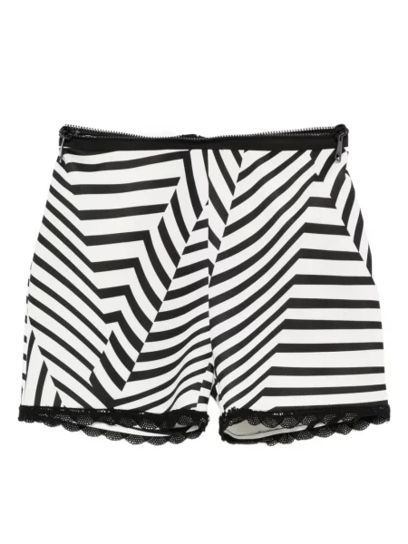 Szorty Gemy Maalouf w paski koronkowe czarne