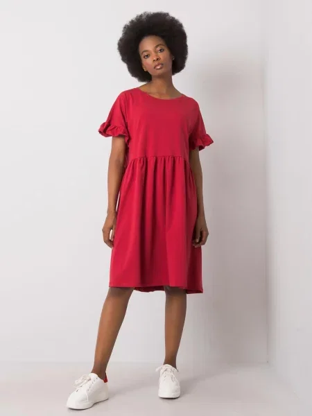 Rochie midi Fashionhunters până la genunchi de costum roșu