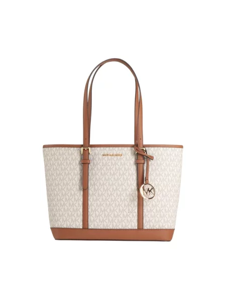 Shopperka Michael Kors z logo beżowa
