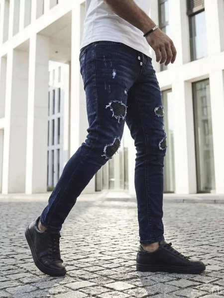 Spodnie jeansowe Dstreet granatowe