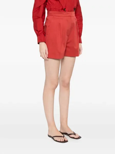 Pantaloni scurți Max Mara plisate roșu