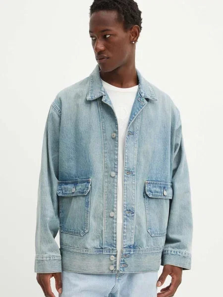 Levi's geaca jeans barbati de tranzitie oversize albastru