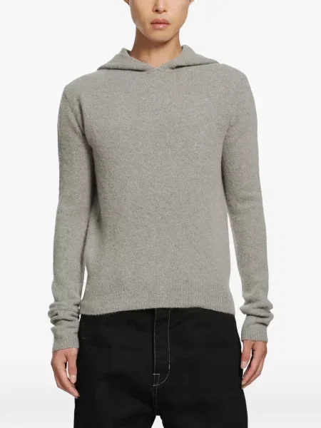 Hanorac cu glugă Rick Owens din fetru gri