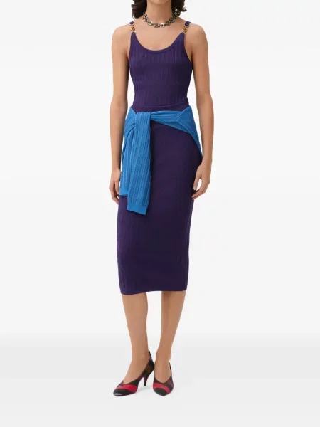 Fustă midi Versace tricotate violet