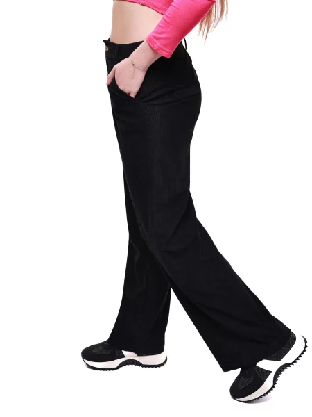 Вельветовые повседневные брюки Lumo черные